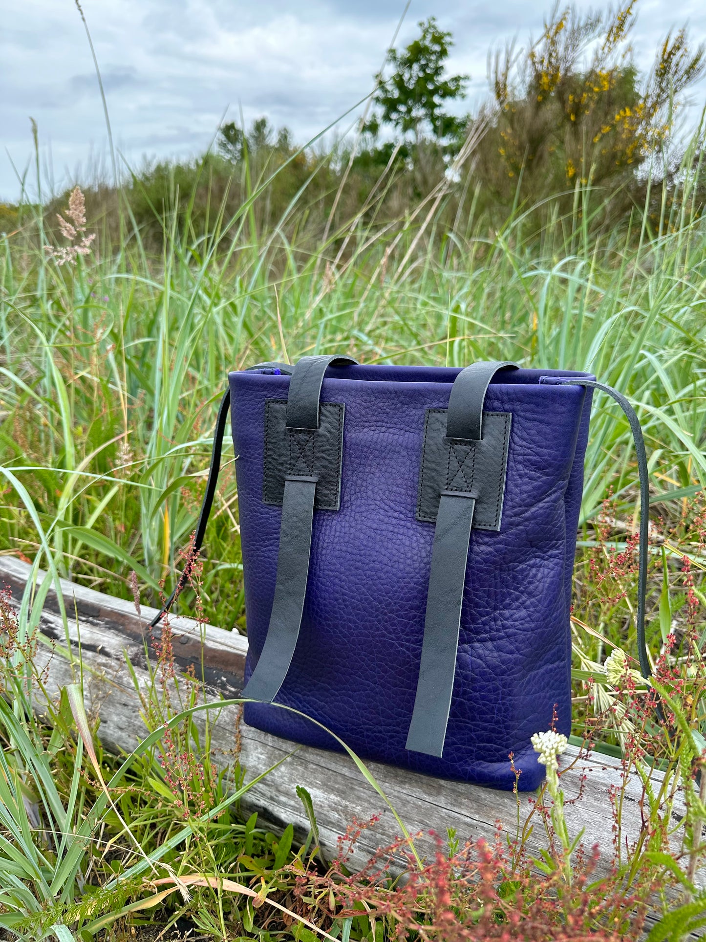 Everyday Tote Black on Eggplant